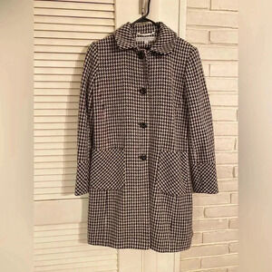 Larry Levine Herringbone Women's Coat Size 6 Black and White Vintage